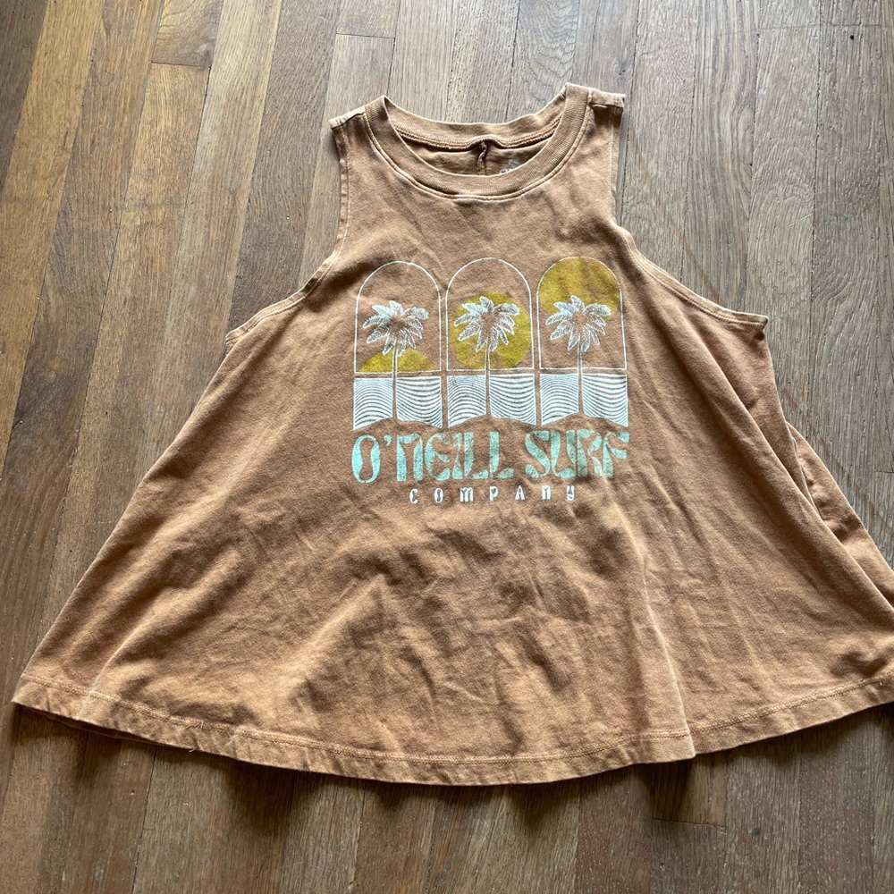 O'Neill Rust Brown Slim Crewneck Tee with White Logo
